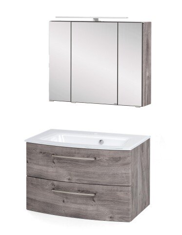 Badezimmer-Set >Stockholm< in Eiche-Ribbeck - 80x200x49 (BxHxT)