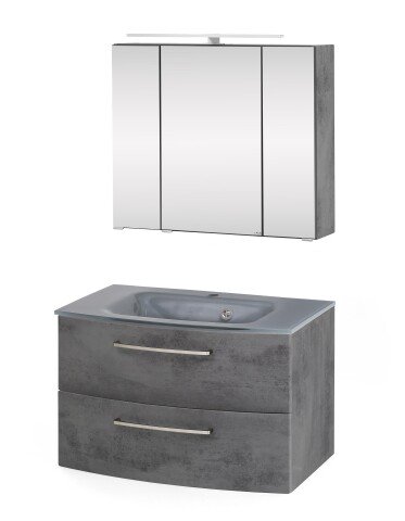 Badezimmer-Set >Stockholm< in Oxid Stone - 80x200x49 (BxHxT)