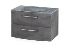 Badezimmer-Set >Stockholm< in Oxid Stone - 80x200x49 (BxHxT)