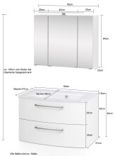 Badezimmer-Set >Stockholm< in Oxid Stone - 80x200x49 (BxHxT)