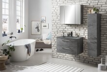 Badezimmer-Set >Stockholm< in Oxid Stone - 80x200x49 (BxHxT)