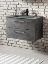 Badezimmer-Set >Stockholm< in Oxid Stone - 80x200x49 (BxHxT)