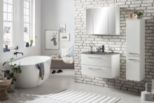 Badezimmer-Set >Stockholm< in Matt Weiß - 80x200x49 (BxHxT)