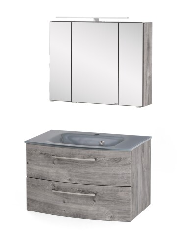 Badezimmer-Set >Stockholm< in Eiche-Ribbeck - 80x200x49 (BxHxT)