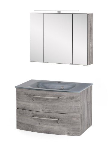 Badezimmer-Set >Stockholm< in Eiche-Ribbeck - 80x200x49 (BxHxT)
