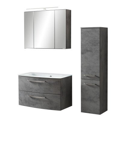 Badezimmer-Set >Stockholm< in Oxid Stone - 80x200x49 (BxHxT)