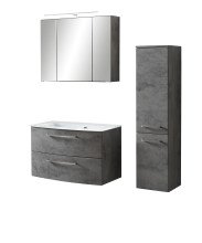Badezimmer-Set >Stockholm< in Oxid Stone - 80x200x49 (BxHxT)