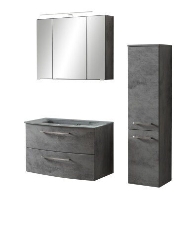 Badezimmer-Set >Stockholm< in Oxid Stone - 80x200x49 (BxHxT)