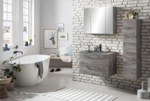 Badezimmer-Set >Stockholm< in Eiche-Ribbeck - 80x200x49 (BxHxT)