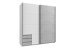 Schwebetürenschrank >Eugenio< in Weiß Beton lichtgrau - 180x198x64cm (BxHxT)