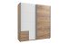 Schwebetürenschrank >Eugenio< in Plankeneiche Weiß - 180x198x64cm (BxHxT)