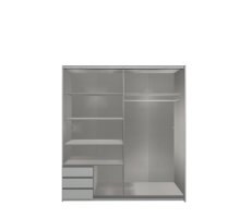 Schwebetürenschrank >Eugenio< in Weiß - 180x198x64cm (BxHxT)