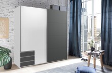 Schwebetürenschrank >Eugenio< in Weiß...