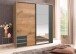 Schwebetürenschrank >Eugenio< in Plankeneiche Graphit - 180x198x64cm (BxHxT)