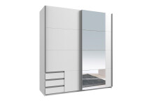 Schwebetürenschrank >Eugenio< in Weiß - 180x198x64cm (BxHxT)