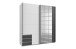 Schwebetürenschrank >Eugenio< in Weiß Graphit - 180x198x64cm (BxHxT)