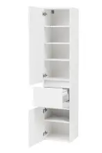 Seitenschrank >Kopenhagen< in Matt Weiß - 40x180x35cm (BxHxT)