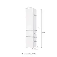 Seitenschrank >Kopenhagen< in Matt Weiß - 40x180x35cm (BxHxT)