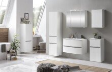 Seitenschrank >Kopenhagen< in Matt Weiß - 40x180x35cm (BxHxT)