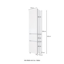 Seitenschrank >Kopenhagen< in Matt Grau - 40x180x35cm (BxHxT)