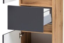 Seitenschrank >Kopenhagen< in Matt Grau - 40x180x35cm (BxHxT)