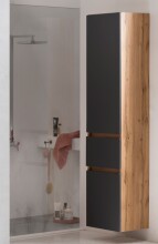 Seitenschrank >Kopenhagen< in Matt Grau - 40x180x35cm (BxHxT)