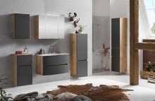 Seitenschrank >Kopenhagen< in Matt Grau - 40x180x35cm (BxHxT)