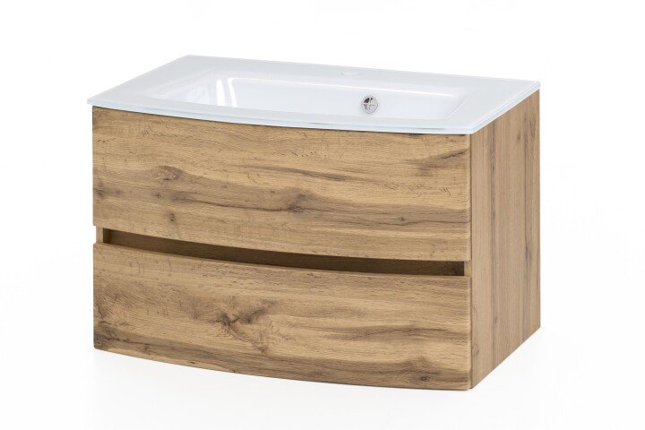 Waschtisch-Set >Kopenhagen< in Wotaneiche - 80x53x49cm (BxHxT)
