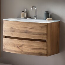 Waschtisch-Set >Kopenhagen< in Wotaneiche - 80x53x49cm (BxHxT)