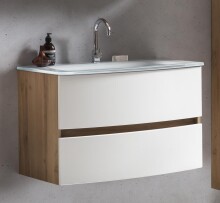 Waschtisch-Set >Kopenhagen< in Matt Weiß - 80x53x49cm (BxHxT)