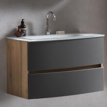 Waschtisch-Set >Kopenhagen< in Matt Grau - 80x53x49cm (BxHxT)