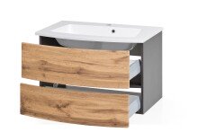 Waschtisch-Set >Kopenhagen< in Wotaneiche - 80x53x49cm (BxHxT)