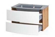 Waschtisch-Set >Kopenhagen< in Matt Weiß - 80x53x49cm (BxHxT)