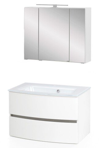 Badezimmer-Set >Kopenhagen< in Matt Weiß - 80x200x49cm (BxHxT)