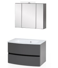 Badezimmer-Set >Kopenhagen< in Matt Grau -...