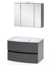 Badezimmer-Set >Kopenhagen< in Matt Grau -...