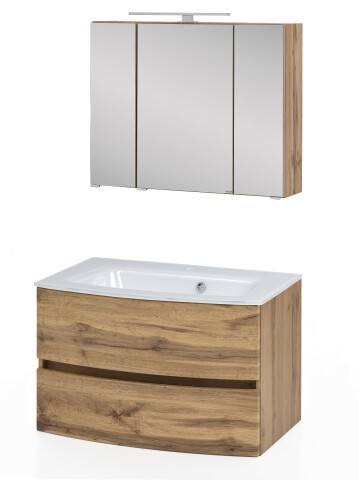 Badezimmer-Set >Kopenhagen< in Wotaneiche - 80x200x49cm (BxHxT)