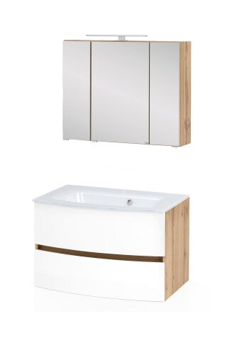Badezimmer-Set >Kopenhagen< in Matt Weiß - 80x200x49cm (BxHxT)