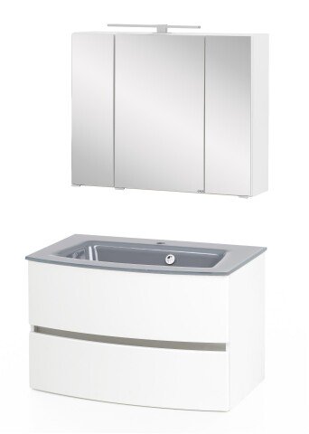 Badezimmer-Set >Kopenhagen< in Matt Weiß - 80x200x49cm (BxHxT)