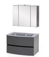 Badezimmer-Set >Kopenhagen< in Matt Grau -...