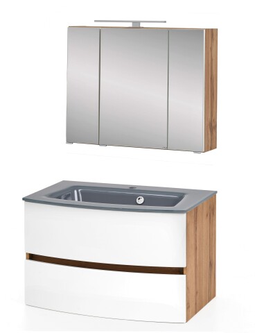 Badezimmer-Set >Kopenhagen< in Matt Weiß - 80x200x49cm (BxHxT)