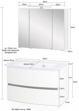 Badezimmer-Set >Kopenhagen< in Matt Weiß - 80x200x49cm (BxHxT)