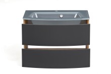 Badezimmer-Set >Kopenhagen< in Matt Grau - 80x200x49cm (BxHxT)