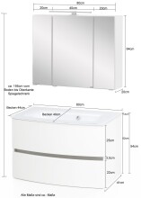 Badezimmer-Set >Kopenhagen< in Matt Grau - 80x200x49cm (BxHxT)