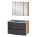 Badezimmer-Set >Kopenhagen< in Matt Grau - 80x200x49cm (BxHxT)