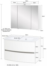 Badezimmer-Set >Kopenhagen< in Wotaneiche - 80x200x49cm (BxHxT)