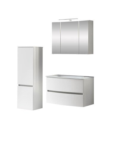 Badezimmer-Set >Kopenhagen< in Matt Weiß - 80x200x49cm (BxHxT)