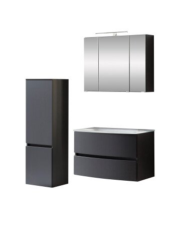 Badezimmer-Set >Kopenhagen< in Matt Grau - 80x200x49cm (BxHxT)
