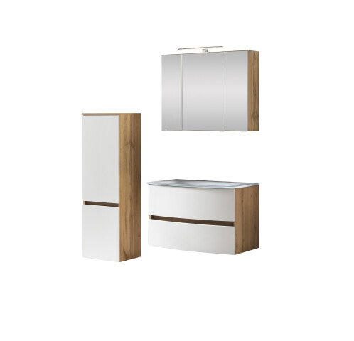 Badezimmer-Set >Kopenhagen< in Matt Weiß - 80x200x49cm (BxHxT)