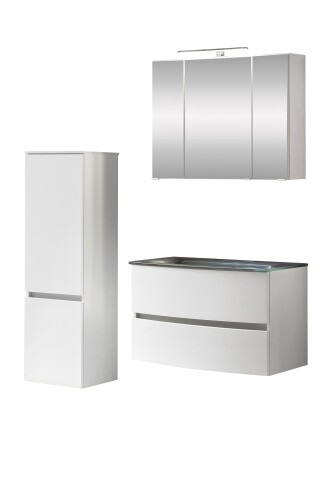 Badezimmer-Set >Kopenhagen< in Matt Weiß - 80x200x49cm (BxHxT)
